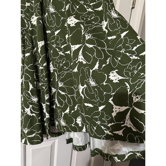 The J Peterman Company Skirt Womens 6 Green Floral Full Long Cotton Maxi - Picture 3 of 7
